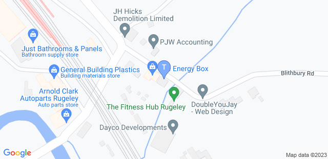 Map to The Fitness Hub - Rugeley